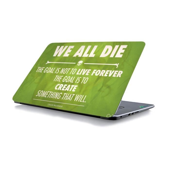 RADANYA We All Die Laptop Cover Autocollant Peau Convient À Tous Les Modèles pour La Taille De L'Écran Dimensions - 15 X 10 Pouce