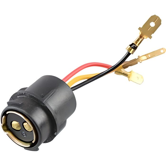 PORTE AMPOULE LAMPE FEU ARRIERE CULOT BA9S SUPPORT AVEC FIL ELECTRIQUE ET DOUILLE MOTO SCOOTER MOBYLETTE