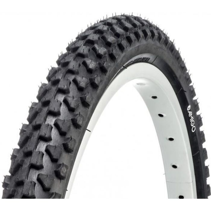 Pneu vélo 24 x 1.90- (50-507) ORTEM noir pneus cycle vtt cross chemin crampons 24 pouces