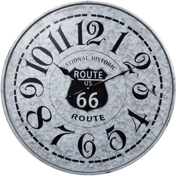Horloge murale ROUTE 66 - Ø 50 cm - Gris zinc