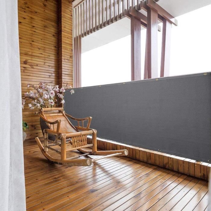 JEOBEST® Brise-Vue et Pare-Soleil pour Balcon 2 m x 5 m Résistant aux UV, Vert