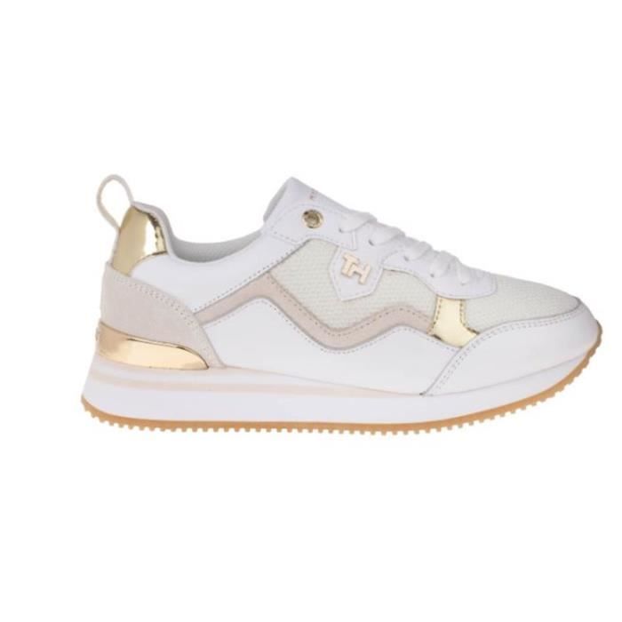 TOMMY HILFIGER FW0FW05010 chaussures de tennis faible Femme BLANC