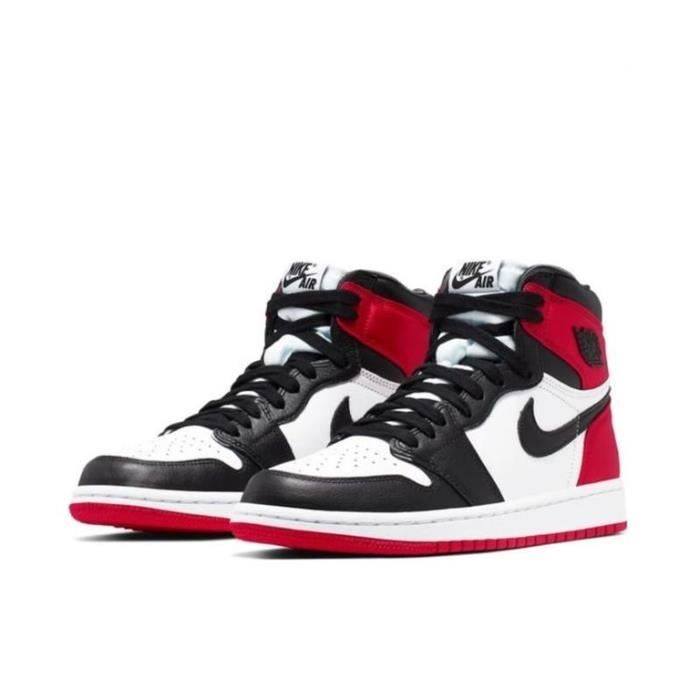 Air Jordan 1 Retro High OG Chaussures de Sport AJ 1 -Satin Black Toe- Pas Cher pour Homme Femme