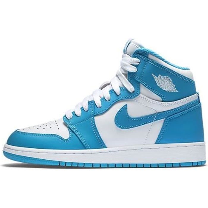 Baskets NIIKE Air-Jordan 1 High Bleu de Caroline du Nord Femme et Homme