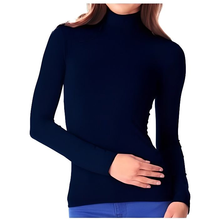 VKA22 Sous-Pulls Col Roulé Thermique Avec Doublure Polaire MYRIAM - BLEU M/L