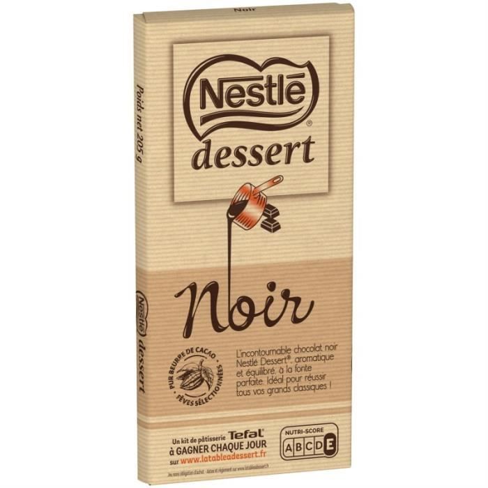 NESTLE DESSERT - Nestlé Dessert Tablette Chocolat Noir 205G - Lot De 4
