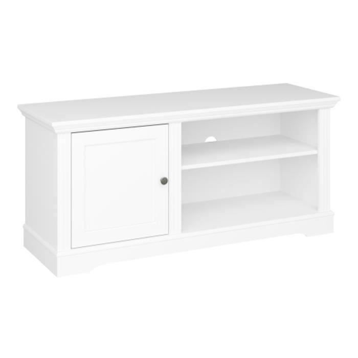 Meuble TV en MDF coloris extra blanc - 54 x 120 x 40 cm