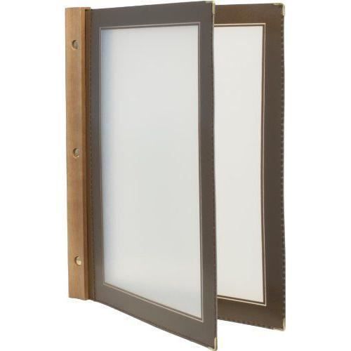 Securit Wood Protège-carte restaurant avec 2pochettes Marron A5 - MC-WRA5-BR