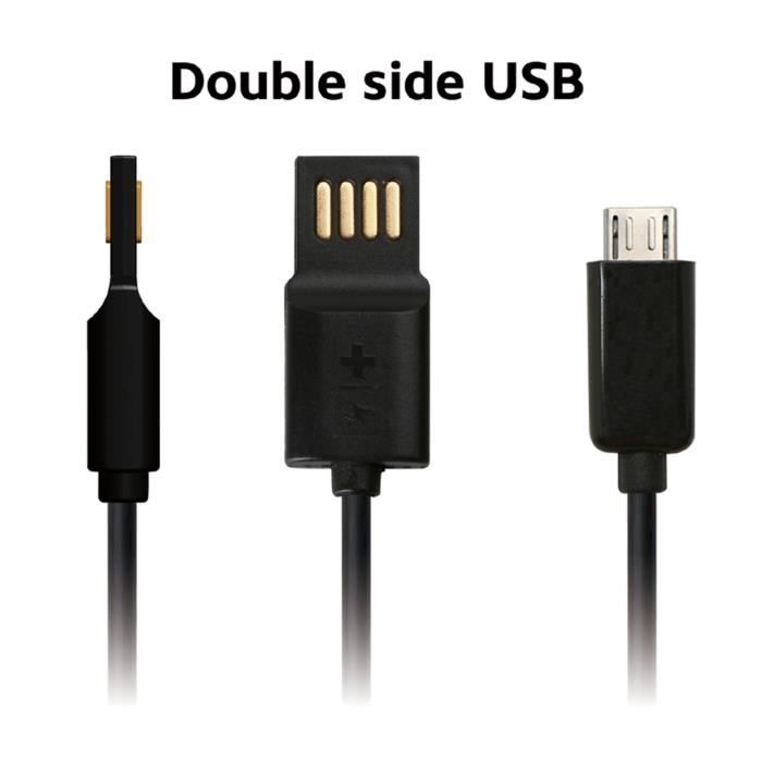 SWISS CHARGER Cable Micro USB Reverso - Noir