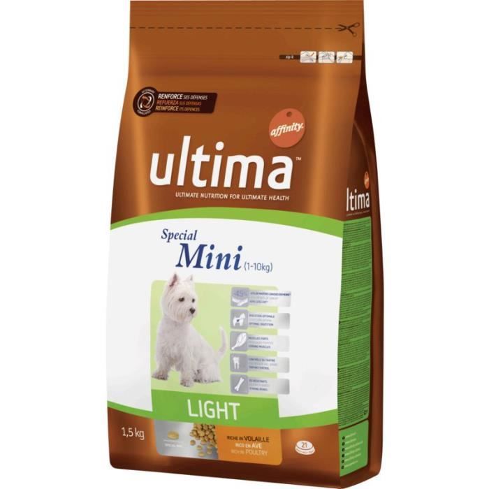 ULTIMA Croquettes light - Pour chien - 1,5KG