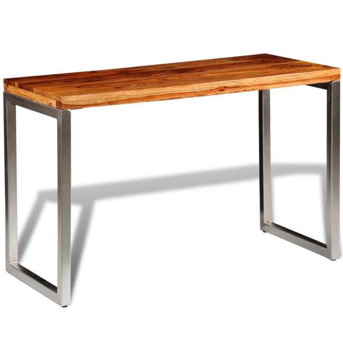 vidaXL Table de salle à manger et pieds en acier Bois