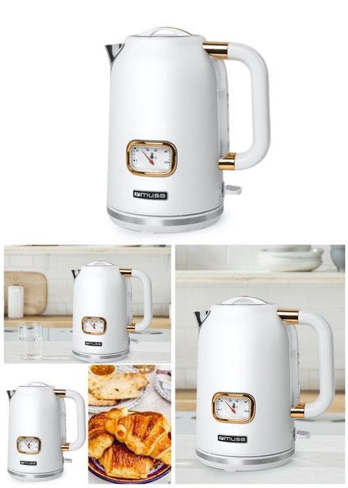 BOUILLOIRE RETRO VINTAGE SANS FIL ET DORE