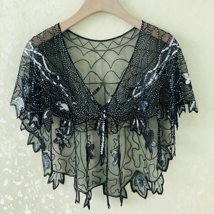 Robe de bal courte à col en V profond et à lacets avec perles - FR