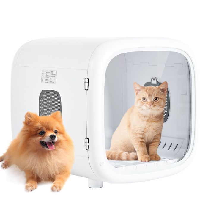 Meilleurs prix pour Séchoir pour Animaux, Sèche-Cheveux Automatique pour Chat et Chiens, Boîte de Séchage 52L, Contrôle Intelligent, Blanc
