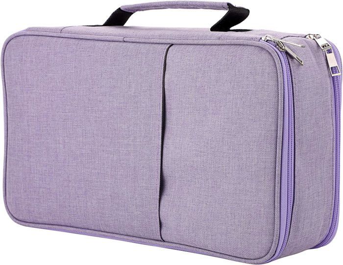 Trousse à Crayons 300 Emplacements - Sac Organisation Violet Pour Stylos Et Feutres