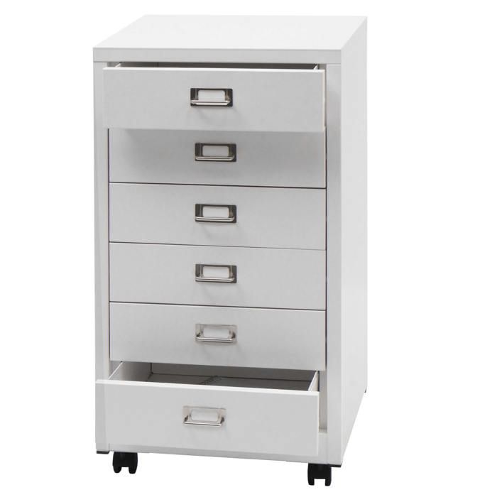 Caisson a tiroirs armoire de bureau 75 x 40 x 41 cm 6 tiroirs metal blanc 04_0008272 Caisson a tiroirs armoire de bureau 75 x 40 x 41 cm 6 tiroirs metal blanc 04_0008272
