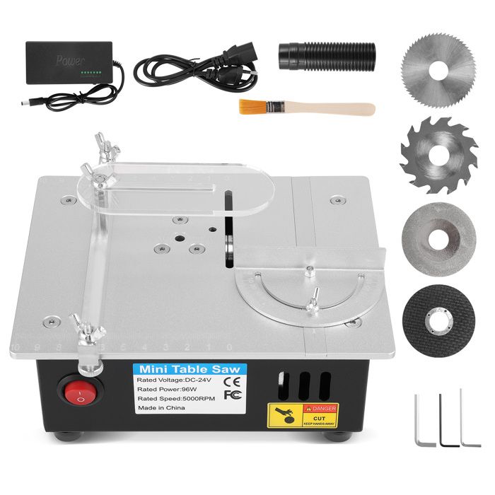 Mini scie circulaire de table 480 W - Vitesse de rotation : 8800 tr/min