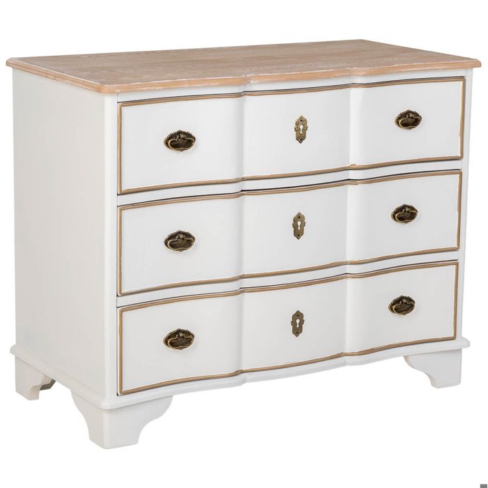Commode 3 tiroirs en bois blanc 100x50x80 Commode 3 tiroirs en bois blanc 100x50x80