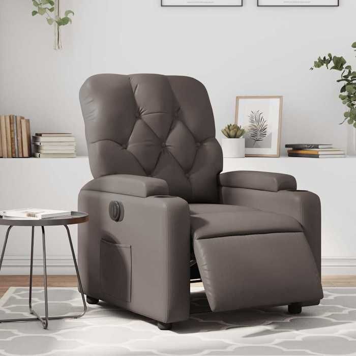 JUIN* Fauteuil réglable/relaxation Fauteuil inclinable électrique Marron Similicuir F233674