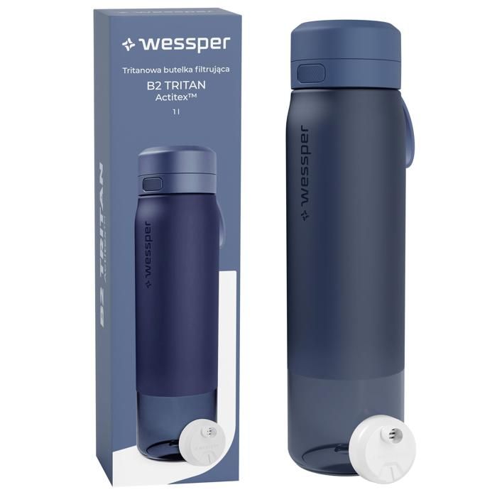Gourde Tritan 1000 ml - Wessper B2 TRITAN Actitex™ bouteille filtrante bleu