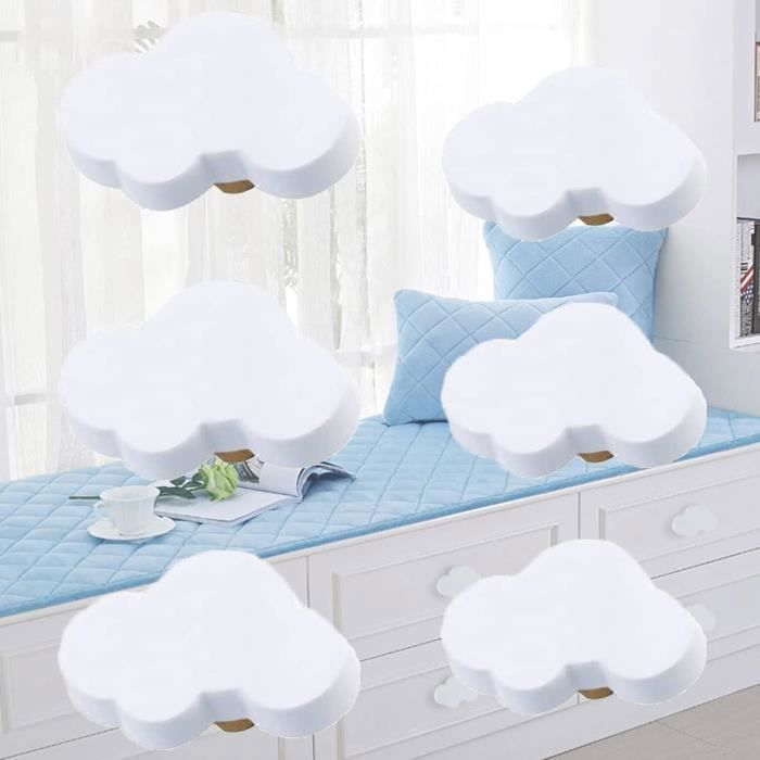 6Pcs Bouton Meuble Enfant Nuage Poignée Commode Enfant Bois Bouton de Meuble en Bois Poignées Commode Souple Bout POIGNEE DE MEUBLE