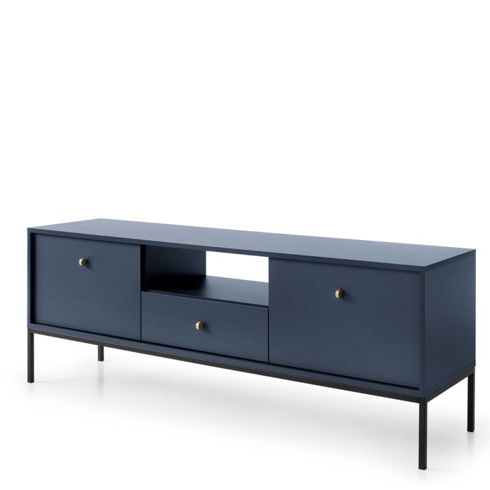 Meuble TV Komodee MONCTON RTV1 Poignées en métal Bleu marine Bleu marine 39 x 154 x 56 cm Meuble TV Komodee MONCTON RTV1 Poignées en métal Bleu marine Bleu marine 39 x 154 x 56 cm