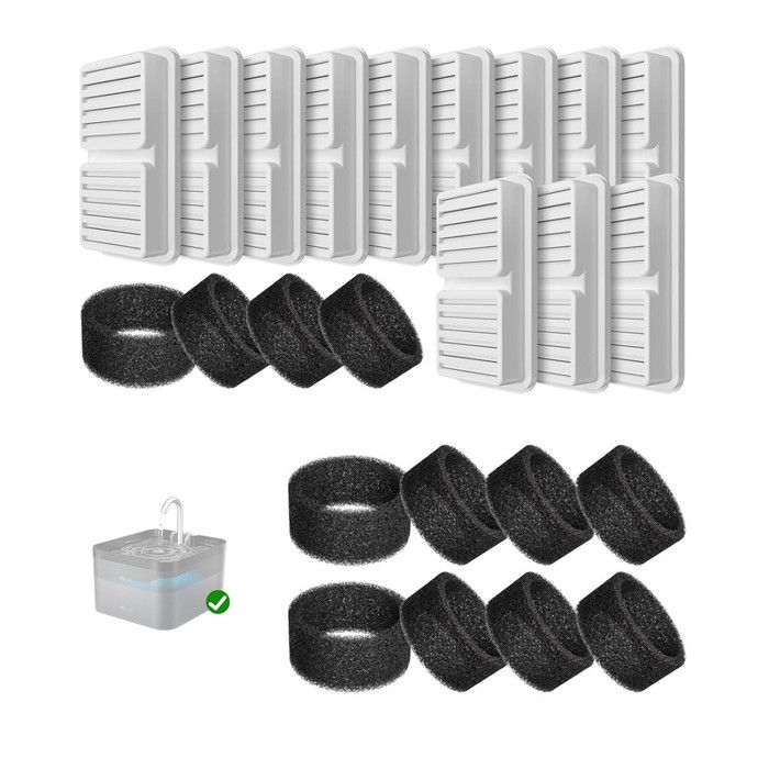 Meilleurs prix pour Filtres Fontaine à Eau - BALIMO - 12 Filtres et Éponges - Charbon Actif - Pour Chats - 22L