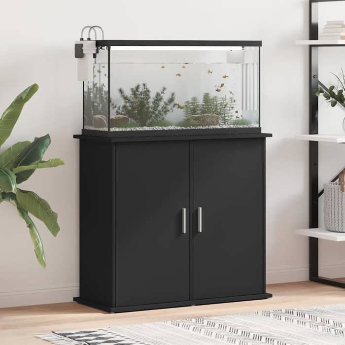 Meilleurs prix pour Support pour aquarium - vidaXL - Noir - Bois dingénierie - 81x36x73 cm