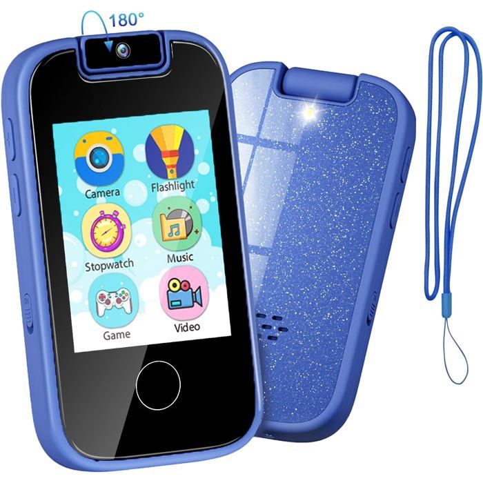 Smartphone éducatif PTHTECHUS Pour Enfants – Écran Tactile, MP3, Caméra, Jeux, Alphabet, Histoires, Pour 3-12 Ans – Violet