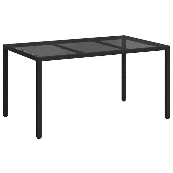vidaXL Table de jardin 150x90x75 cm Poly Rattan - vue 2