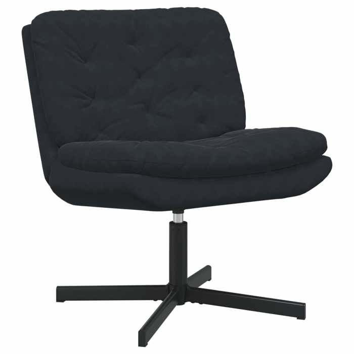 NEW 2026 Fauteuil relaxant pivotant - 1 personne - Poids maximal: 110 kg - Noir 63x75x76 cm Velours L6406