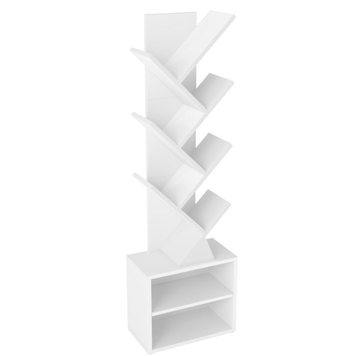 Bibliothèque sur Pied avec 2 Compartiments Ouverts Moderne pour Salon ou Chambre Marron
