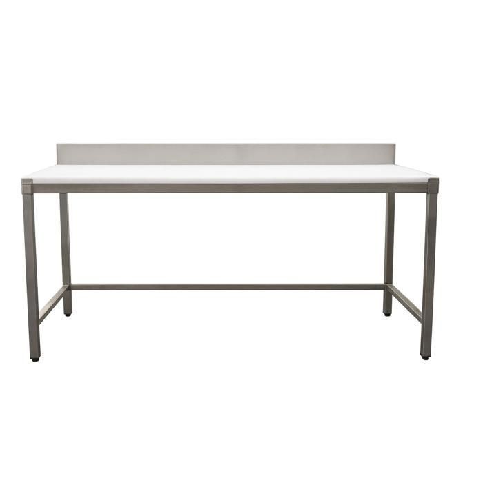 Table de découpe adossée - 1500×700 mm - Planche 25 mm - Inox - Dosseret 100 mm