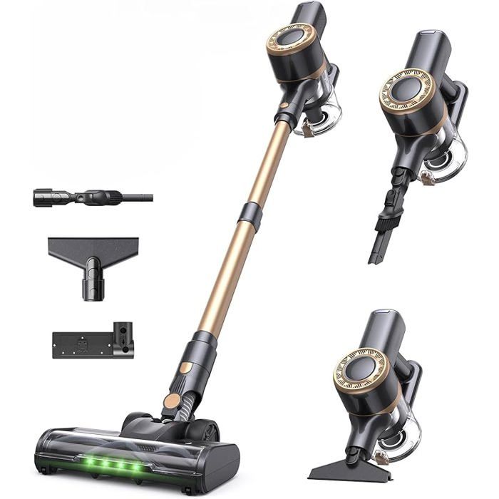 Aspirateur Balai sans Fil 45 kPa Moteur Puissant 450 W Léger &amp  Silencieux avec Lumière LED Aspirateur à Main No ASPIRATEUR AUTO