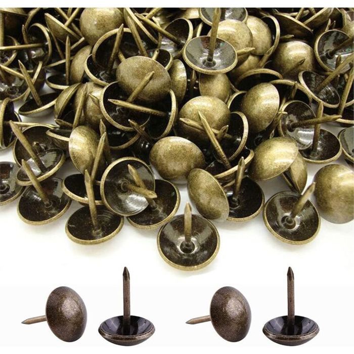Lot de 500 clous de tapissier décoratifs 17x11 mm – Métal bronze rétro – Pour meubles canapés fauteuils lits chaises
