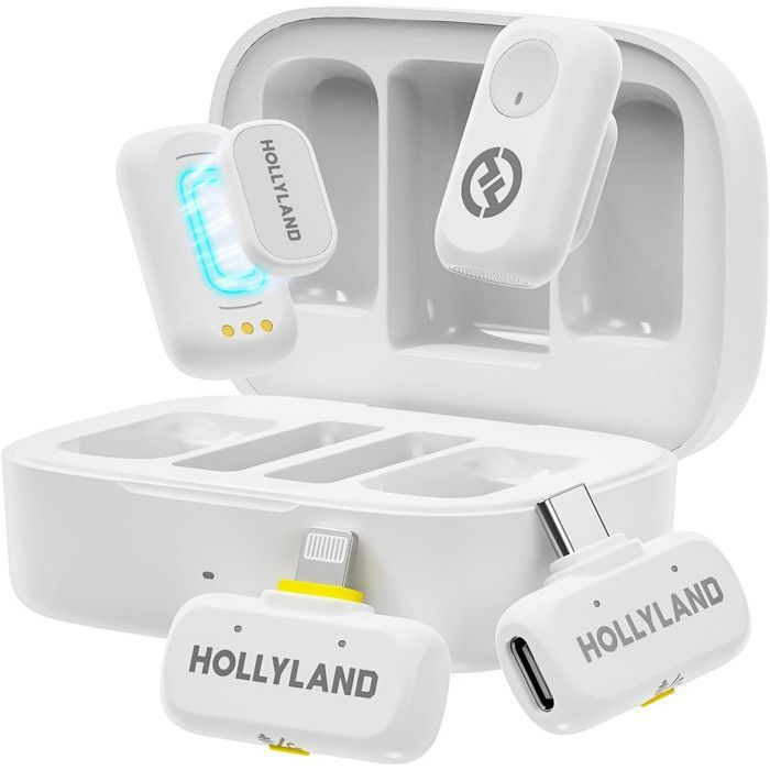 Hollyland Lark A1 Combo Microphone sans fil pour smartphone - Blanc