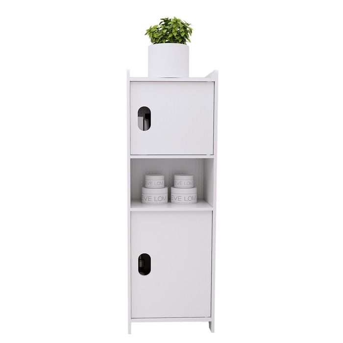 KEDIA Petite armoire de rangement blanche pour salle de bain Petit casier de Salle de Bains avec Porte (24x20x72)cm Blanc