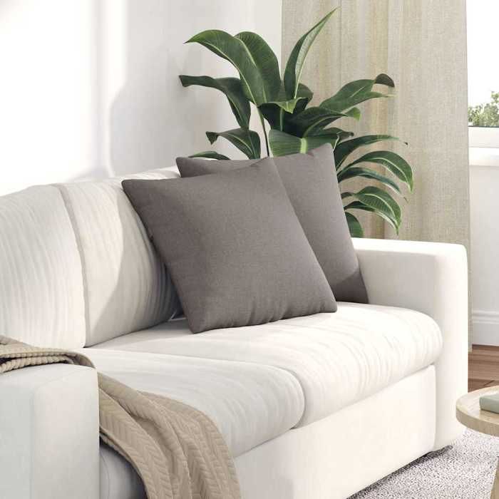 Coussins dintérieur - MAISON EXCLUSIVE - Lot de 2 - Taupe - 45 x 45 cm - Housse zippée