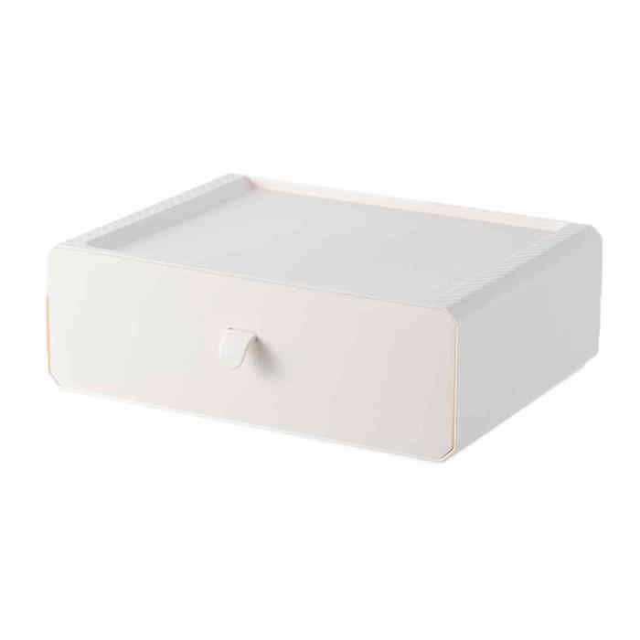 Boîte de rangement blanche à 15 compartiments pour sous-vêtements anti-poussière et empilable en plastique pour soutiens-gorge