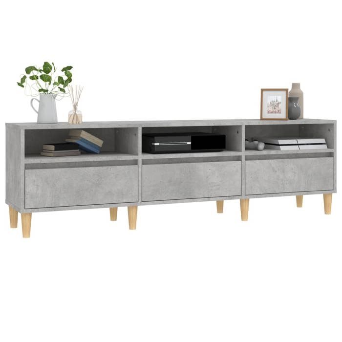 Magnifique Gris Banc TV - Meuble TV gris béton 150x30x44 5 cm - Bois dingénierie &&57165
