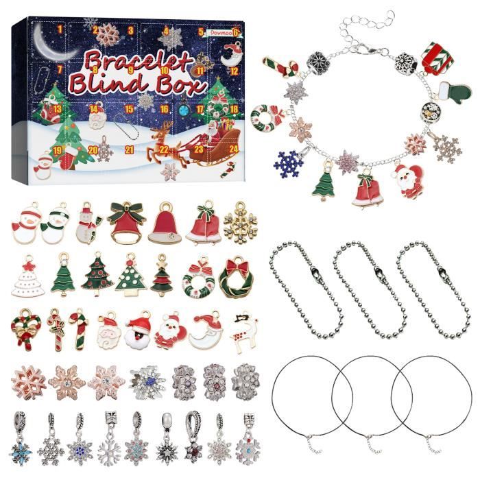 Kalolary Calendrier de L'avent Bijoux Femme, Calendrier de L'avent Femme Bijoux Calendrier Avent Femme Fille Cadeaux 24 avec Collier Bracelets Bijoux Calendrier pour Épouse Mère Petite Amie Fille