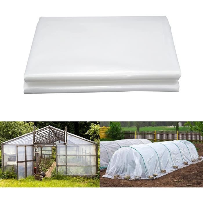 Film Transparent Pour Serre 2x10m - Polyéthylène Résistant Aux UV - Protection Plantes Et Cultures