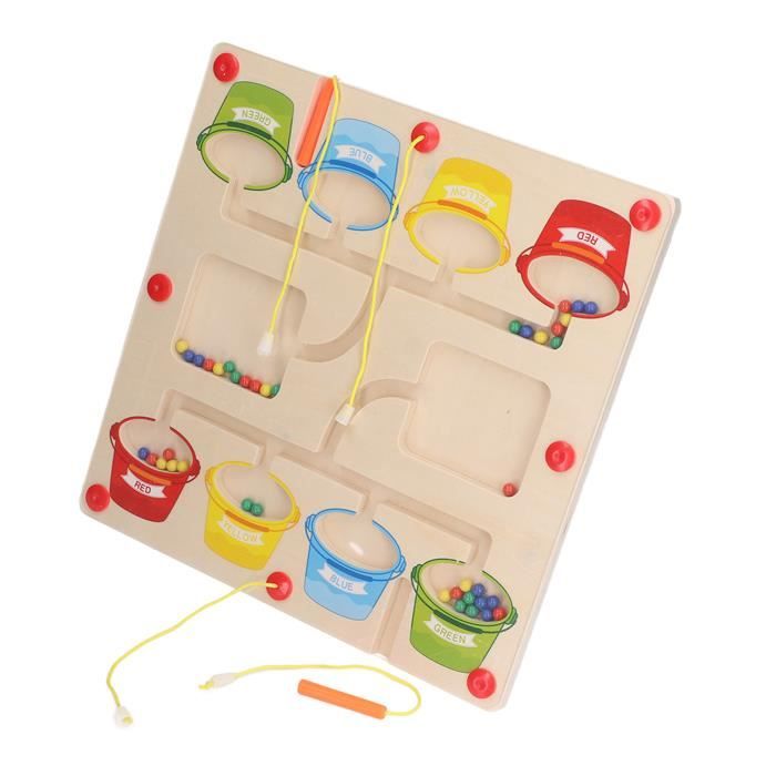 Labyrinthe Magnétique En Bois Avec Numéros Et Couleurs - Jeu éducatif Pour Enfants 2-6 Ans