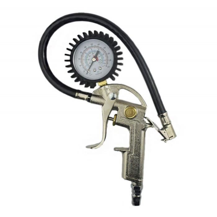 RV et Toute Voiture Pistolet de gonflage 3 en 1 220 PSI avec mandrin à air comprimé avec Tuyau tressé de qualité supérieure et raccord Rapide pour Camion ZWFS Gonfleur de Pneu avec manomètre Moto 