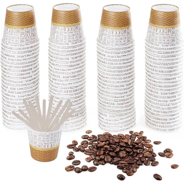 100 Gobelets En Carton 200ml Biodégradables - Écologiques, Personnalisables - Certifiés FSC