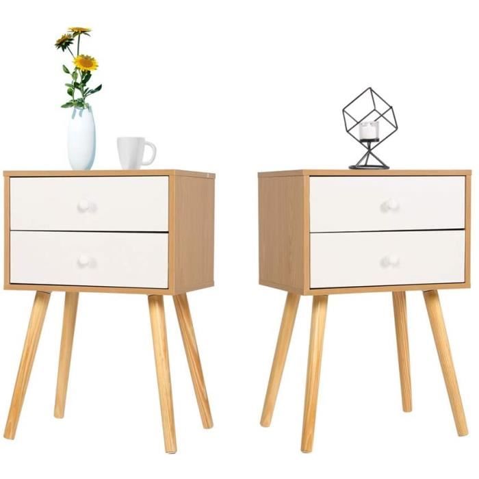 Lot De 2 Tables De Chevet En Bois - Marron, Occasion Bon État
