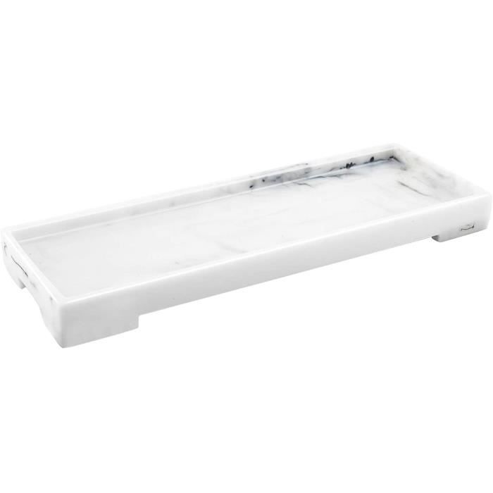 Plateau De Rangement En Silicone Antidérapant - Organisateur Salle De Bain Et Cuisine | Design Marbre 30x12cm - 6