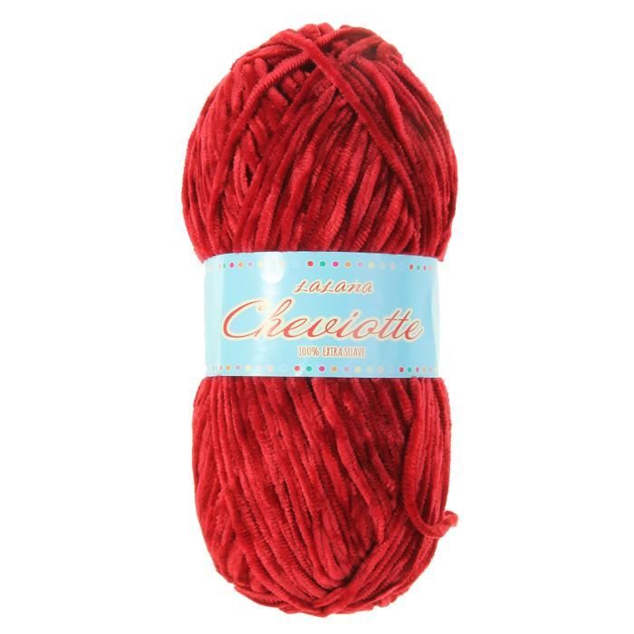Cône De Laine Chenille PA – Rouge, 1,8 Kg, 16000 Mètres – Tricot Et Crochet