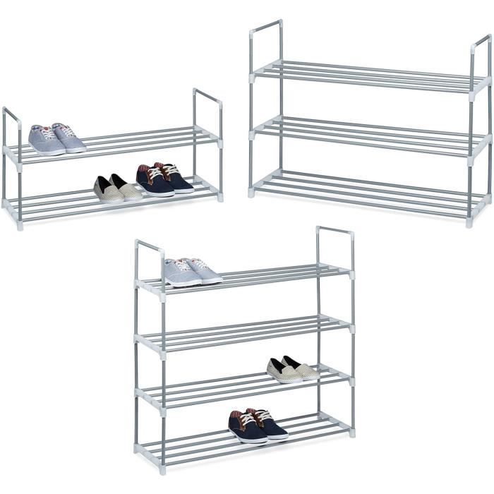Meuble à chaussures en métal HxlxP 45 x 90 x 31 cm rangement pour
