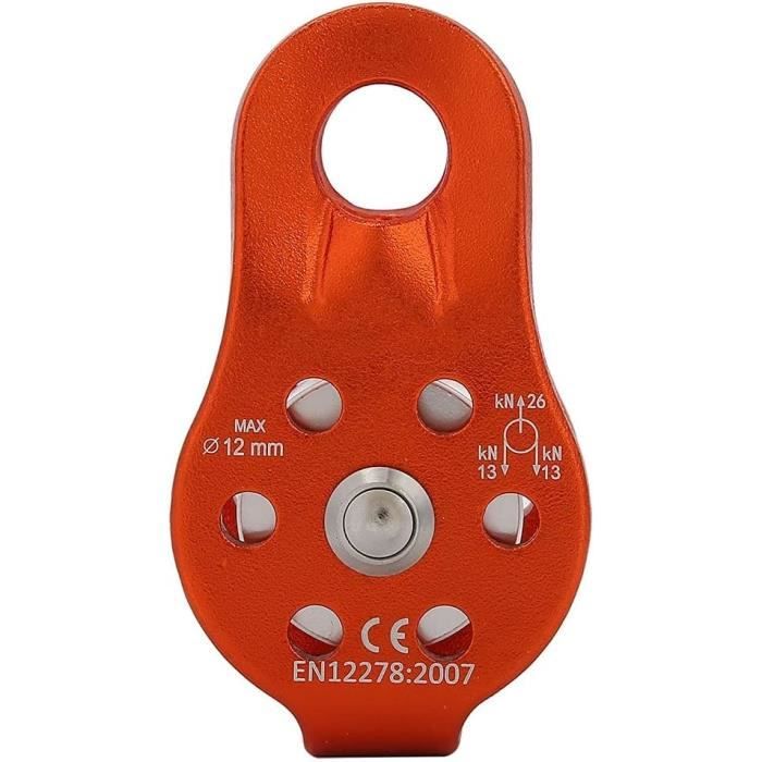 Poulie D'escalade 30KN à 3 Trous - Aluminium Aéronautique, Pour Cordes Jusqu'à 14 Mm, Alpinisme, Spéléo, Secours